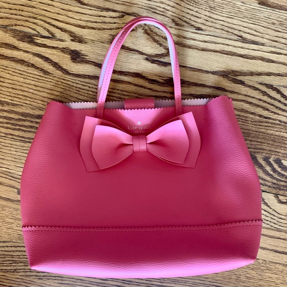 kate spade Handbags - Kate Spade 100% Leather Pink Tote with Bow Accent, FUC